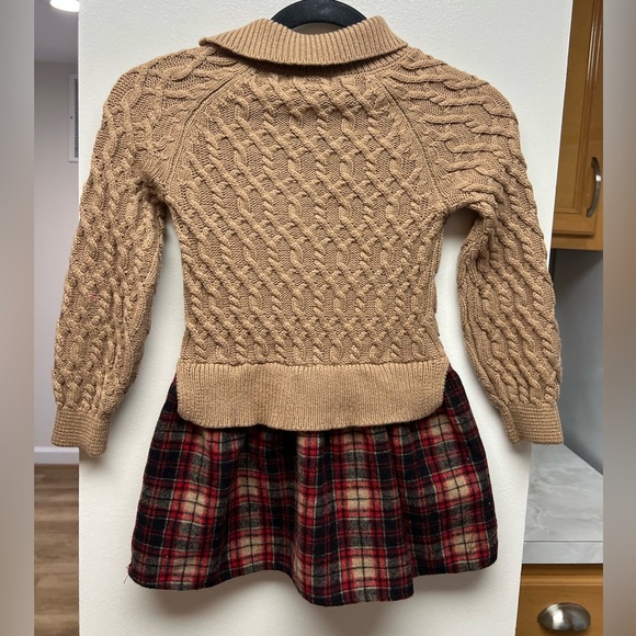 Tommy Bahama Tan Cable Knit Dress with Plaid Skirt - Picture 5 of 6